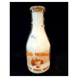 WEST SIDE DAIRY QUART GLASS MILK BOTTLE -