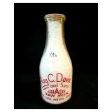 ROY C. DAVIS & SONS QUART GLASS MILK BOTTLE -