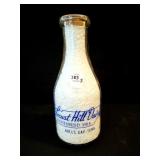 LOCUST HILL DAIRY QUART GLASS MILK BOTTLE -