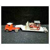 RALSTOYS FLAT BED TRACTOR TRAILER TRUCK WITH BULL