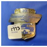 TENNESSEE COACH LINE CO. EMPLOYEE HAT BADGE
