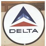 30 INCH ROUND DELTA LOGO TICKET COUNTER SIGN