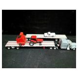 2 FLAT BED DIE CAST TRACTOR TRAILER TRUCKS -
