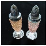 4 1/4" PINK MISS AMERICA SALT AND PEPPER SHAKERS 4 1/4" PINK MISS AMERICA SALT AND PEPPER SHAKERS