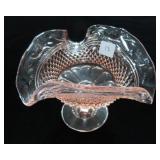 4 1/2" PINK MISS AMERICA FOOTED COMPOTE 4 1/2" PINK MISS AMERICA FOOTED COMPOTE