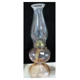 PINK DEPRESSION GLASS OIL LAMP