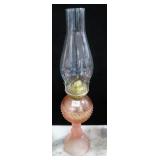 PINK MISS AMERICA DEPRESSION GLASS OIL LAMP