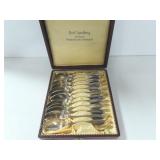 SET OF 12 GAB SWEDISH SILVER DEMITASSE SPOONS SET OF 12 GAB SWEDISH SILVER DEMITASSE SPOONS
