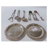 GROUPING: 11 STERLING AND PLATED UTENSILS GROUPING: 11 STERLING AND PLATED UTENSILS
