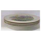 SET OF 4 CURRIER & IVES - 4 SEASONS PLATES