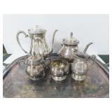 SILVER PLATE SERVING AND 5 PC. SERVICE