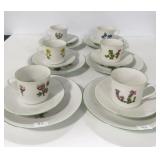 18 PC. SET MOUNTAIN FLOWER SERIES CUP, SAUCER, 18 PC. SET MOUNTAIN FLOWER SERIES CUP, SAUCER,