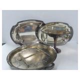 4 PC. SILVERPLATE SERVING DISHES