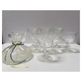 GROUPING: GLASSWARE: 3 WHITE HALL STEMS, 5 SHERBET GROUPING: GLASSWARE: 3 WHITE HALL STEMS, 5 SHERBET