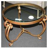 WROUGHT IRON GLASS TOP TABLE