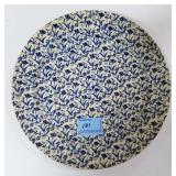 BLUE AND WHITE STONEWARE "TULIP" PLATE - 10"