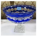 BOHEMIAN GLASS CENTERPIECE BOWL - 9 1/2"