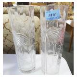 PAIR CRYSTAL 12" VASES