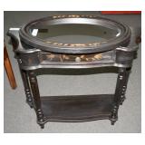PAINTED FOYER TABLE AND MATCHING MIRROR PAINTED FOYER TABLE AND MATCHING MIRROR