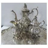 REED & BARTON HAND CHASED COFFEE SERVICE - 4 PC.