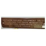 SOUTHERN RAILWAY EQUIP. TRUST METAL PLAQUE