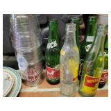 VINTAGE SODA BOTTLES, 4 PLASTIC RAILROAD