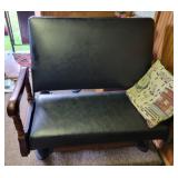 ANTIQUE PASSENGER CAR BENCH - OAK FRAME