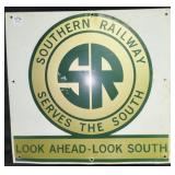SOUTHERN RAILWAY METAL SIGN - 17" SQUARE