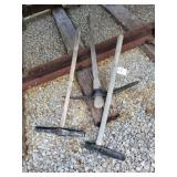 RAILROAD SPIKE HAMMERS AND PICK