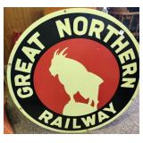 GREAT NORTHERN RAILWAY 36" ROUND SIGN -