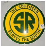 SOUTHERN RAILWAY METAL SIGN - 10" DIAMETER