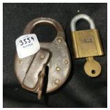 SOUTHERN RAILWAY AND YALE LOCKS W/KEYS