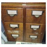 OAK 6 DRAWER CARD FILE - 16" X 17" X 17"
