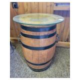 NAIL KEG SIDE TABLE WITH GLASS TOP