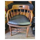 OAK BARREL BACK DESK CHAIR