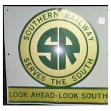 SOUTHERN RAILWAY METAL SIGN - 17" SQUARE