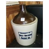 "PROPERTY OF GREAT NORTHERN RAILWAY" 2 GALLON