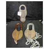 3 RAILROAD PAD LOCKS: 2 YALES AND MILLER -