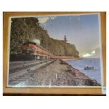 FRAMED TRAIN PHOTOGRAPH - 17" X 17"