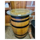NAIL KEG SIDE TABLE WITH GLASS TOP