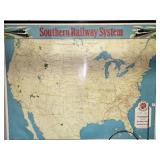 SOUTHERN RAILWAY SYSTEM WALL MAP - 1957