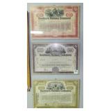 4 STOCK CERTIFICATES: 3 ARE SOUTHERN RAILWAY