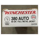 1 WINCHESTER 38 AUTO 95 GR. FMJ - 50 ROUNDS