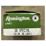 1 REMINGOTN 38 SPECIAL 130 GR. MC