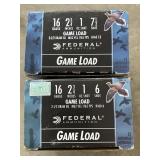 2 FEDERAL GAME LEAD SHOTSHELLS 16 GA - 50 ROUNDS