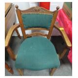 SIDE CHAIR WITH GREEN FABRIC