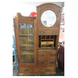 OAK SECRETARY BOOKCASE