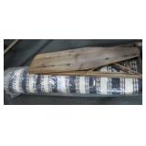 AREA RUG AND VINTAGE WOODEN IRONING BOARD