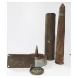 GROUPING: SHELL CASINGS, TRENCH ART, 40MM