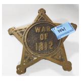 BRONZE GRAVE MARKER - WAR OF 1812